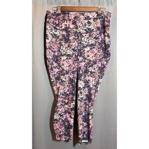 Lululemon Base Pace High Rise Crop Leggings Stencil Blossom Red Multi Women's 14